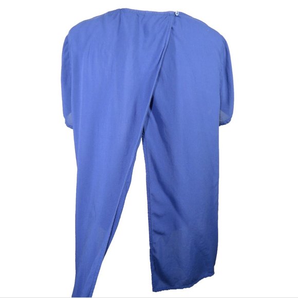 Old Navy Women's Large Blue Split Back Short Sleeve Lightweight Top - Picture 3 of 8